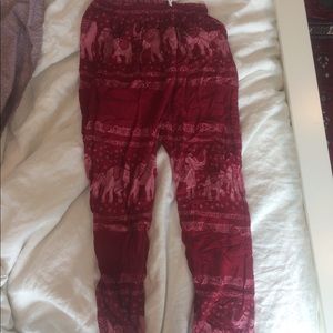 Authentic from Thailand red elephant boho pants